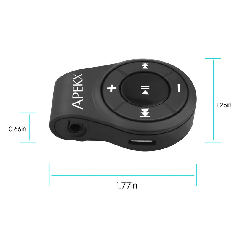 [AUSTRALIA] - APEKX Clip Bluetooth Audio Adapter for Headphones, Headset, Speaker, Wireless Receiver with MIC for Hands-Released Call and Music 