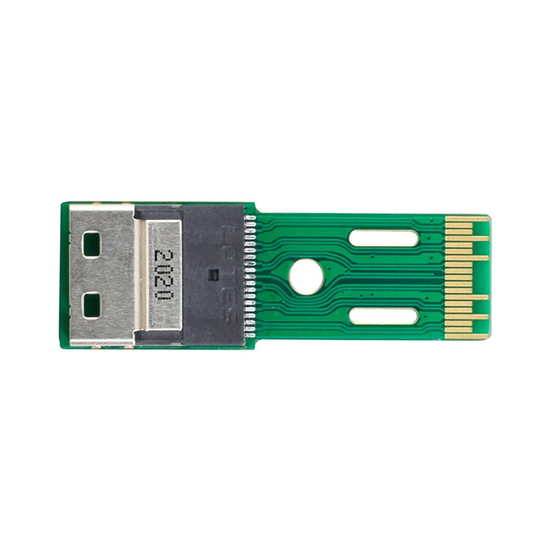 NFHK PCI-E Slimline SAS 4.0 SFF-8654 4i 38pin to SFF-8654 38pin Male to Female Extender Adapter Test Tools Green 4i