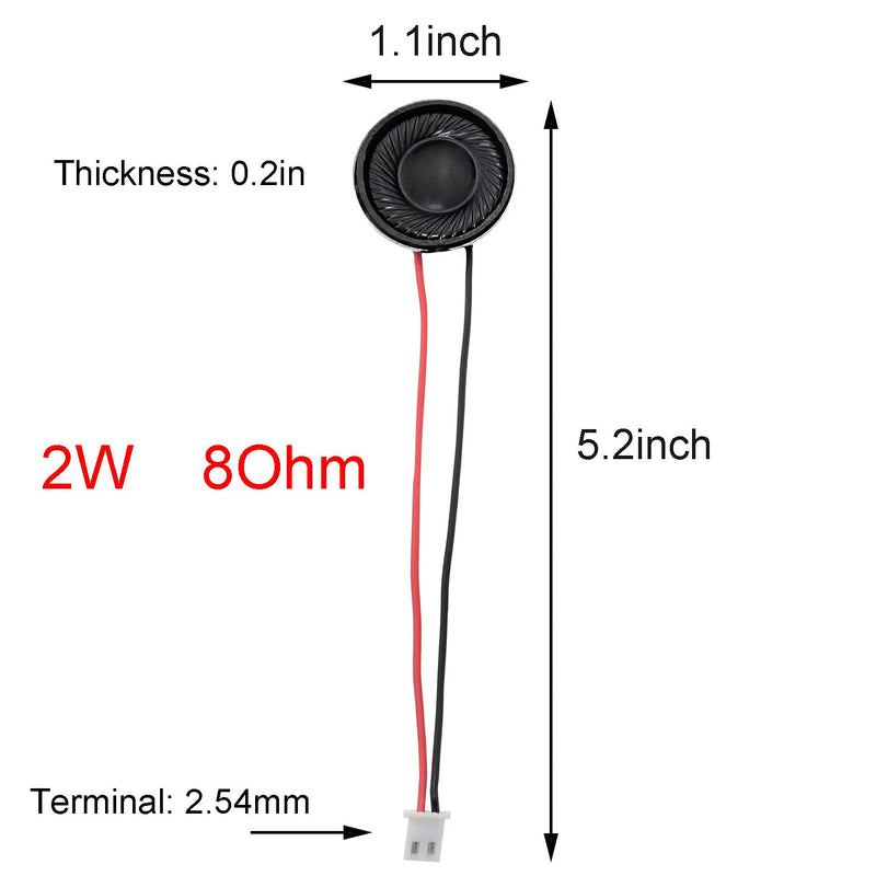 Magnetic Loudspeaker 4PCS 28mm/1.10Inch 8Ohm 2W Round Metal Shell Internal Magnetic Speakers with Wire