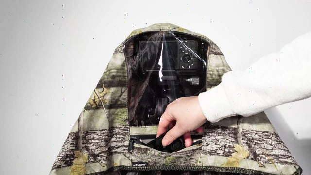Camera Rain Cover with Openable Viewing Window & Strap Mountable Design,Waterproof Camera Raincoat Sleeve Protector (L) L