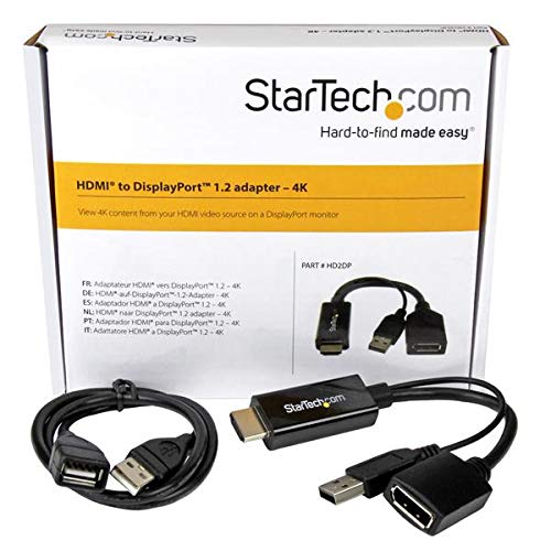 [AUSTRALIA] - StarTech.com 4K 30Hz HDMI to DisplayPort Video Adapter w/ USB Power - 6 in - HDMI 1.4 (Male) to DP 1.2 (Female) Active Monitor Converter (HD2DP), Black 