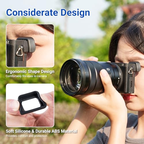 JJC FDA-EP10 Soft Eyecup Eyepiece Viewfinder & Battery Case Holder for Sony A6300 A6100 A6000 Cameras with Sony NP-FW50 Battery