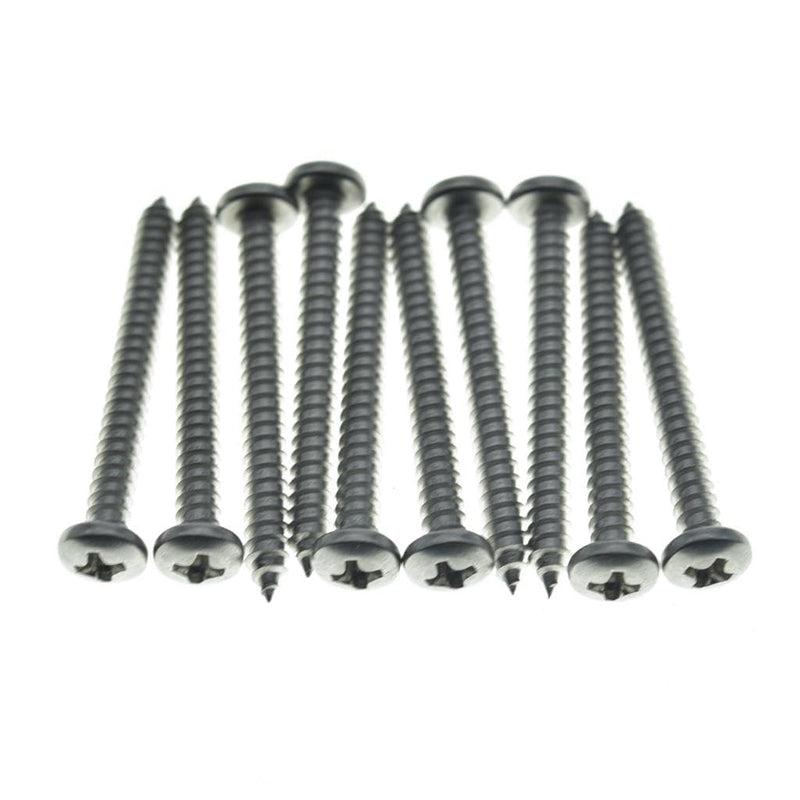 KAISH 10-Pack Phillips Round Head Stainless Steel Tremolo Claw Mounting Screws Trem Bridge Claw Screws for Floyd Rose Original Color