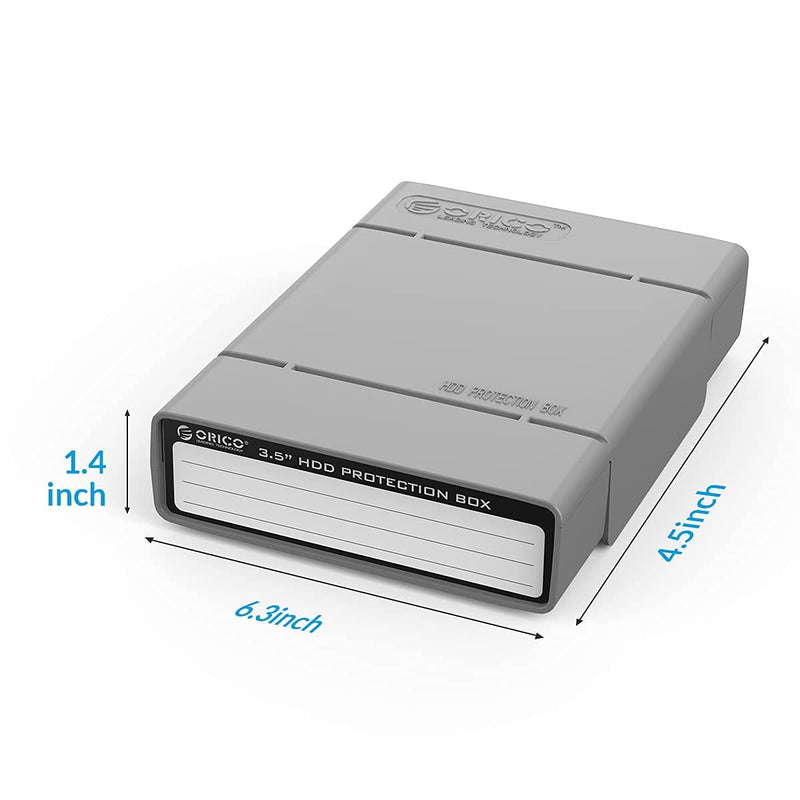 ORICO 3.5 Inch Hard Drive Case Protective Box with Anti-Static ,Shockproof and Dustproof Function, Storage Case for HDD External Hard Drive Case,Gray,5 Pack-PHP35 PHP-GY