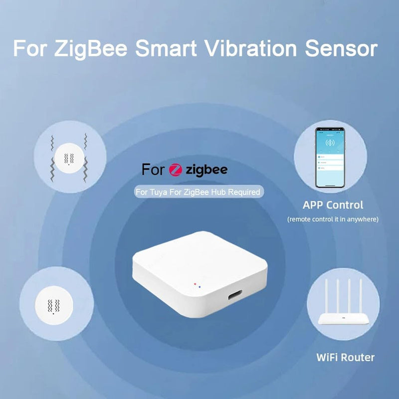 Vibration Sensor for Tuya Zig-bee Smart Vibration Sensor Tilt Sensor Real Time Monitoring Alarm Adjustable Sensitivity 40 x 40 x 13 mm