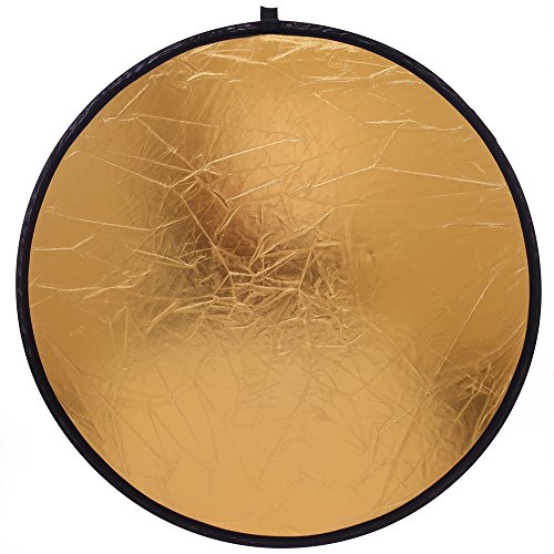 43"/110cm 5-in-1 Light Reflector for Photography Collapsible Multi-Disc Round with Bag - Translucent, Gold, Silver, Black and White for Studio Photography Lighting and Outdoor Lighting 110cm