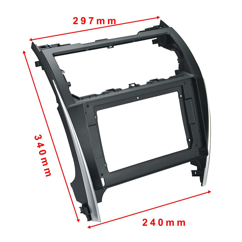 10.1'' Car Radio Stereo Dash Frame Fascia Bezel Panel Compatible for Toyota Camry 2012 13 14 USA & Mid East Version Install Mount Kit