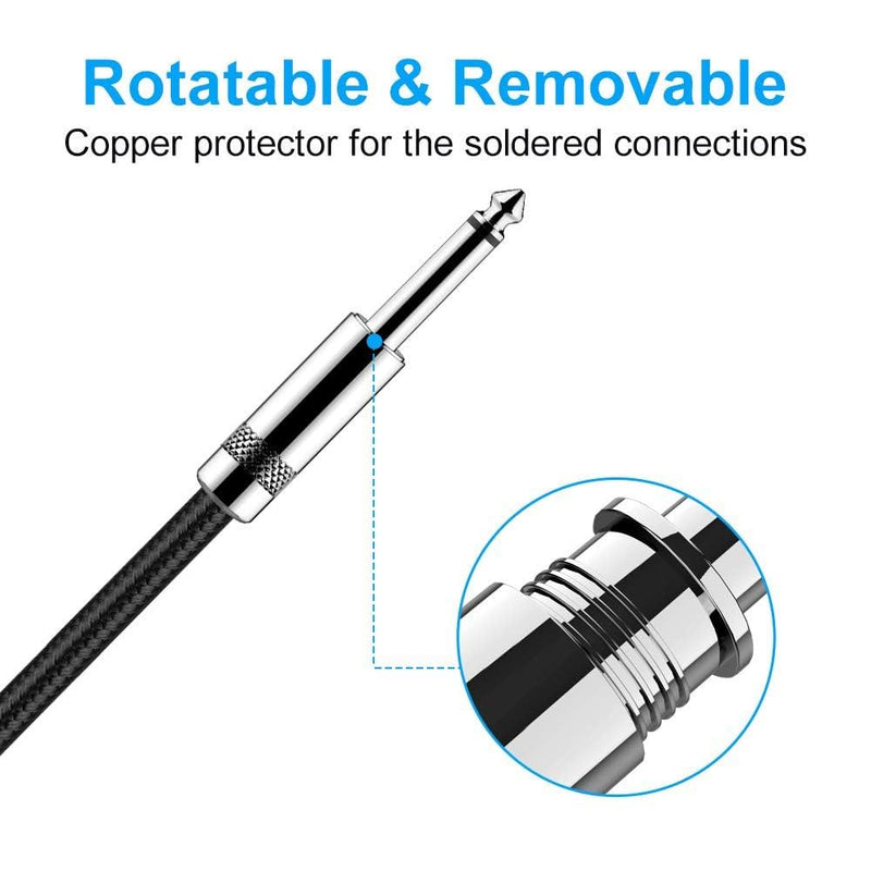 New bee Guitar Cable 20 ft Electric Instrument Cable Bass AMP Cord 1/4 Straight to Straight for Electric Guitar, Bass Guitar, Electric Mandolin, Pro Audio (Straight Angle) 20FT