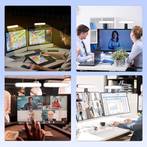Takerers Video Conference Lighting, Webcam Light with Remote & Touch Control, 3 Color Temperature, 10 Level Brightness, Zoom Light for Computer, Video Calls, Live Streaming, Podcast, Studio (2-Pack) 2-Pack