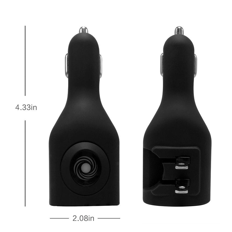 NDLBS 2Pack USB Car Charger, 2-in-1 Portable With Foldable Plug Wall Charger for iPhone X XR XS 7 8 Plus Note 8 9 Galaxy S8 S9 Plus LG Pixel 2Pack Black