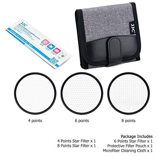 JJC 77mm Star Filter Cross Screen Starburst Filter Kit for Camera Lens
