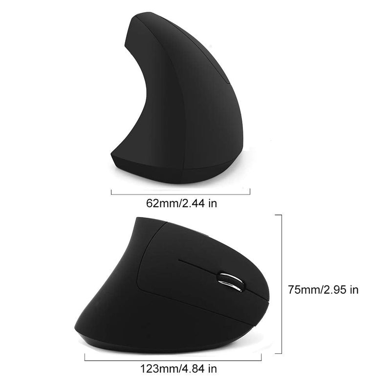 FIRSTMEMORY Wireless Vertical Mouse, Wireless Ergonomic Vertical Mouse, 2.4G High Precision Optical Mice 800/1200/1600DPI for PC Laptop Desktop Mac (Ergonomic Mouse-Rechargeable) Ergonomic Mouse-Rechargeable