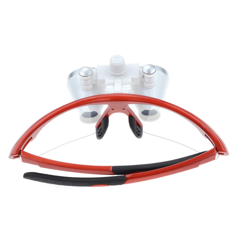 Orilao Surgical Binocular, Anti-Fog Magnifying Glass, 3.5 x 420 mm Working Distance, Optical Glass, Red