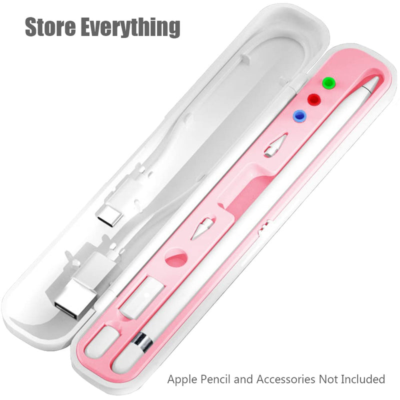 YINVA Pencil Case for Apple Pencil 1st Generation/Apple Pencil 2nd Generation Case Holder, Pen Accessories Storage Case Box Cover Design for Apple iPad Pencil Accessories Tips(Pink) Pink
