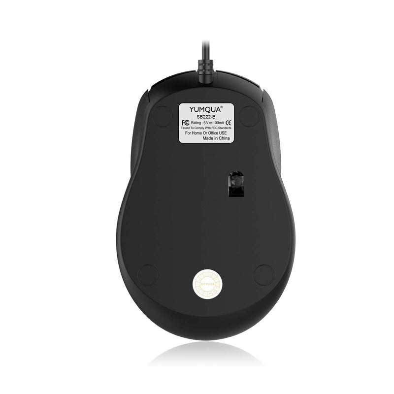 YUMQUA G222 Silent Computer Mouse Wired 2 Pack, Home & Office Optical USB Mouse, 800/1200 DPI Corded Mouse for Laptop Desktop Computer PC Chromebook