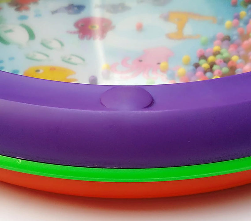 Ocean Drum Wave Bead Drum Gentle Sea Sound Music Gift Educational Tool Percussion Instruments Drum，10 Inch Fish Graphic Sea Drum (1 Pcs) 1 Pcs