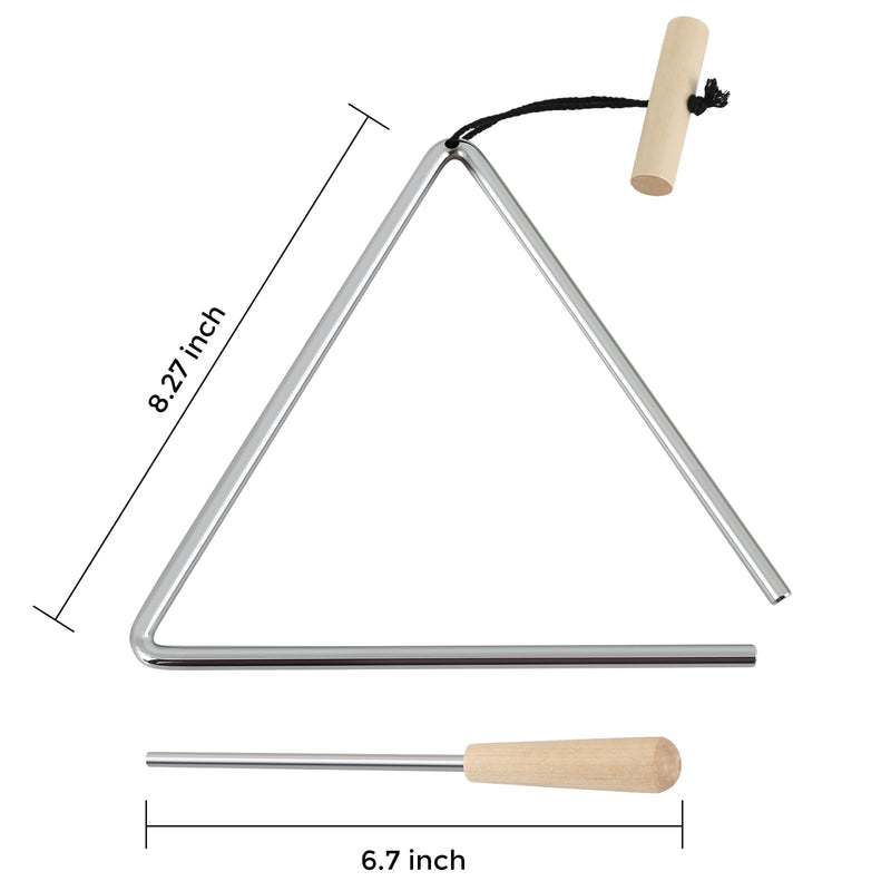 EASTROCK Triangle Instrument, Rhythm Steel Triangles Music Instrument Hand Percussion Triangles with Striker (8 Inch) 8 INCH