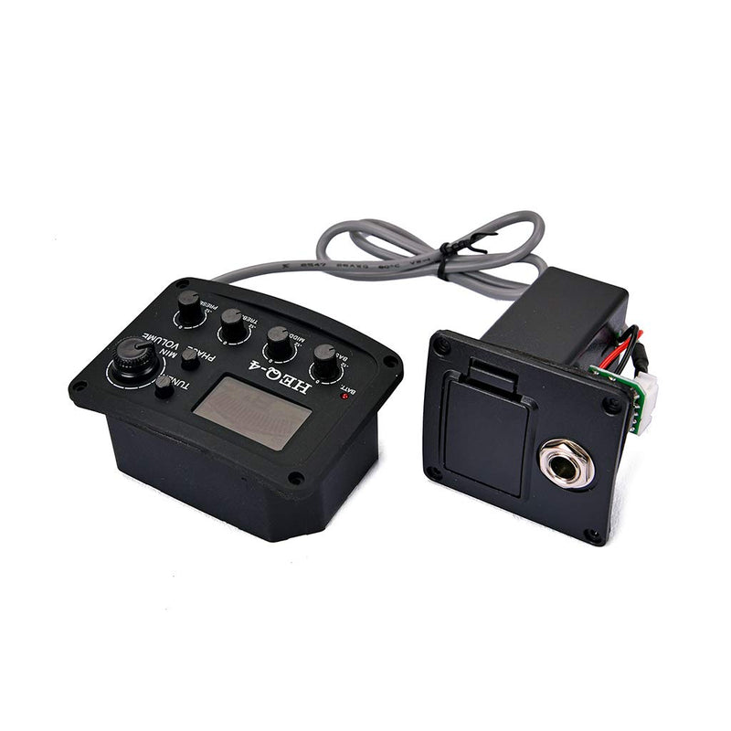 [AUSTRALIA] - Alnicov Guitar 4-Band EQ Equalizer，HEQ-4 Preamp Amplifier Chromatic Tuner Piezo Pickup Black 