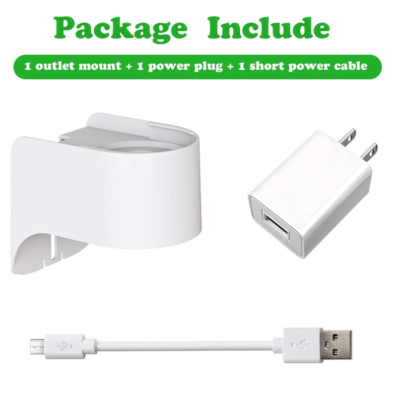 Outlet Mount for Ring Indoor Cam (2nd Gen and 1nd Gen), 1 Pack Plug-in Wall Mount Stand with Power Plug, 360 Degree Swivel and Space Saving Design (Ring Camera are Not Included)