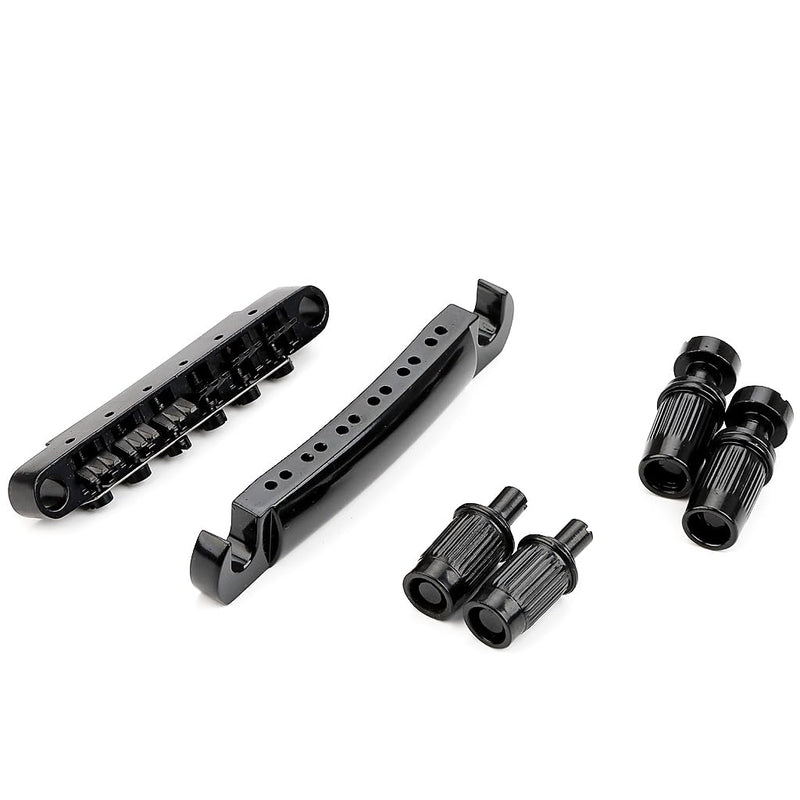[AUSTRALIA] - 12 String Saddle Tune-O-Matic Bridge & Tailpiece Set For Lp Electric Guitar Parts Black 