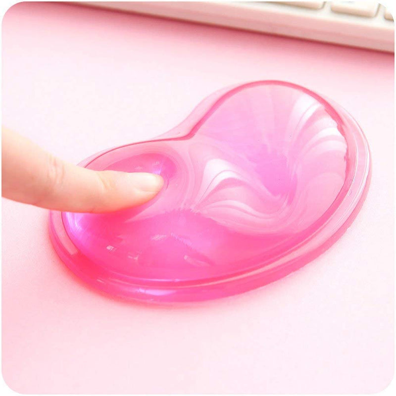 LetGoShop Silicone Gel Wrist Rest Heart-Shaped Translucence Ergonomic Mouse Pad Cool Hand Pillow Effectively Wrist Fatigue(Pink) Pink