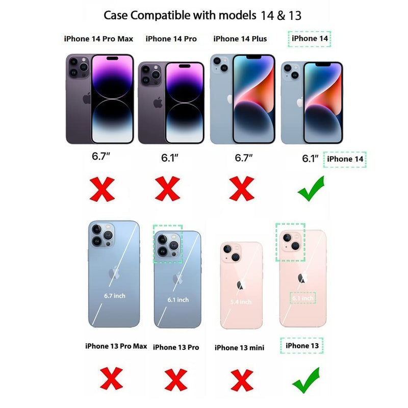 uCOLOR Flip Leather Wallet Case Card Holder Compatible with iPhone 13 6.1 iPhone 14 6.1 Women and Girls with Card Holder Kickstand (Beige Leopard) Beige