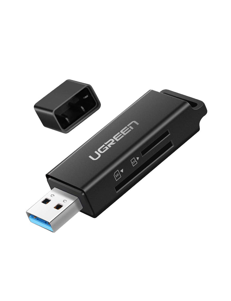 UGREEN SD Card Reader Portable USB 3.0 Dual Slot Flash Memory Card Adapter Hub for TF SD Micro SD SDXC SDHC MMC RS-MMC Micro SDXC Micro SDHC UHS-I for Mac Windows Linux Chrome PC Laptop