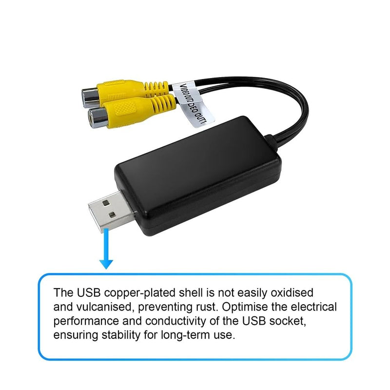 TheCoolCube USB to CVBS Video Output Adapter 2 CVBS Output USB to RCA Cable DC 5V for Android Multimedia Player and Android TV Player