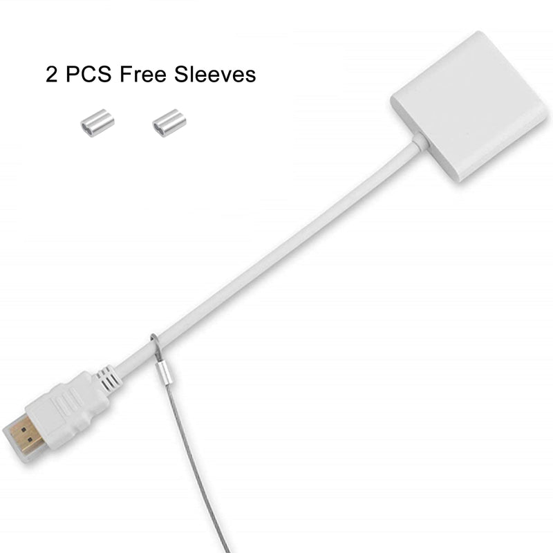 10 Pack Adjustable Cable Tether Universal Computer Adapter Lock Kit DIY Kit Stainless Steel wiht Nylon Coat Tether Computers Adapters/Dongles/HDMI Adapter/VGA Adapter/DP Adapter/Mac Adapter 10