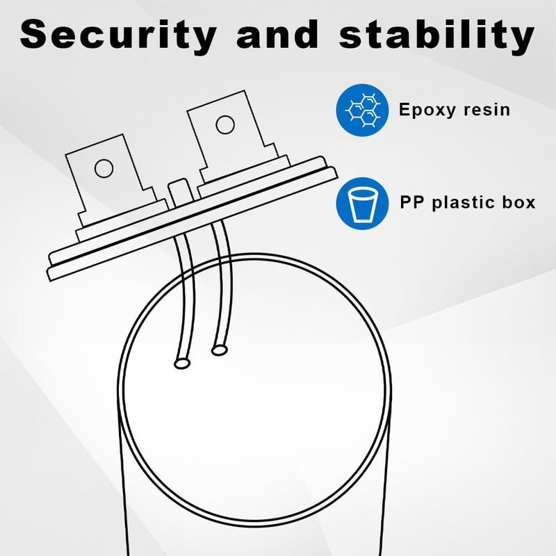 [AUSTRALIA] - OFFCUP Motor Capacitor CBB60 Starting Capacitor 8μF 450V Capacitor 8μF 450V CBB60 Capacitor Plug Suitable for Electric Motors and Swimming Pool Pumps Electric Motor, 50/60Hz 8µF 