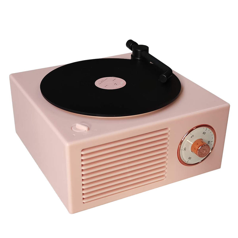 [AUSTRALIA] - Old Fashioned Classic Style Bluetooth Speaker Pink Vinly Record Player Style Cute Look Creative Gift for Girls Bass Enhancement Loud Volume Speaker by KintiSun 