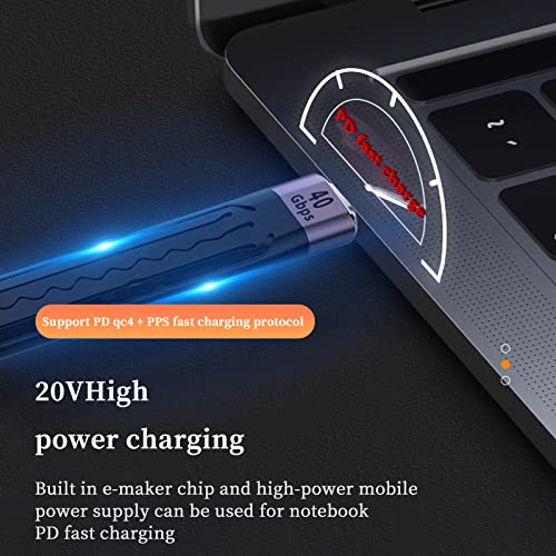 APEXSUN Short USB C Cable，USB C to USB C 0.4 Ft Flexible Cable Support Thunderbolt 4/3,USB4, PD 100W Quick Charge,8K Video,40Gbps Data Transfer for External SSD, EGPU, Docking,MacBook,Phone,PowerBank USB C male to male
