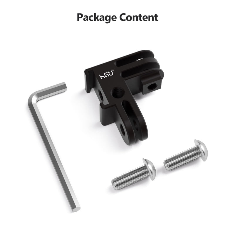 HSU Vertical Mount for GoPro, Aluminum 90 Degree Cold Shoe Direction Adapter, 1/4"-20 Screw Hole Tripod Mount for GoPro Hero 12/11/10/9/8/7/6, DJI Osmo Action 4/3 AKASO Action Camera and More