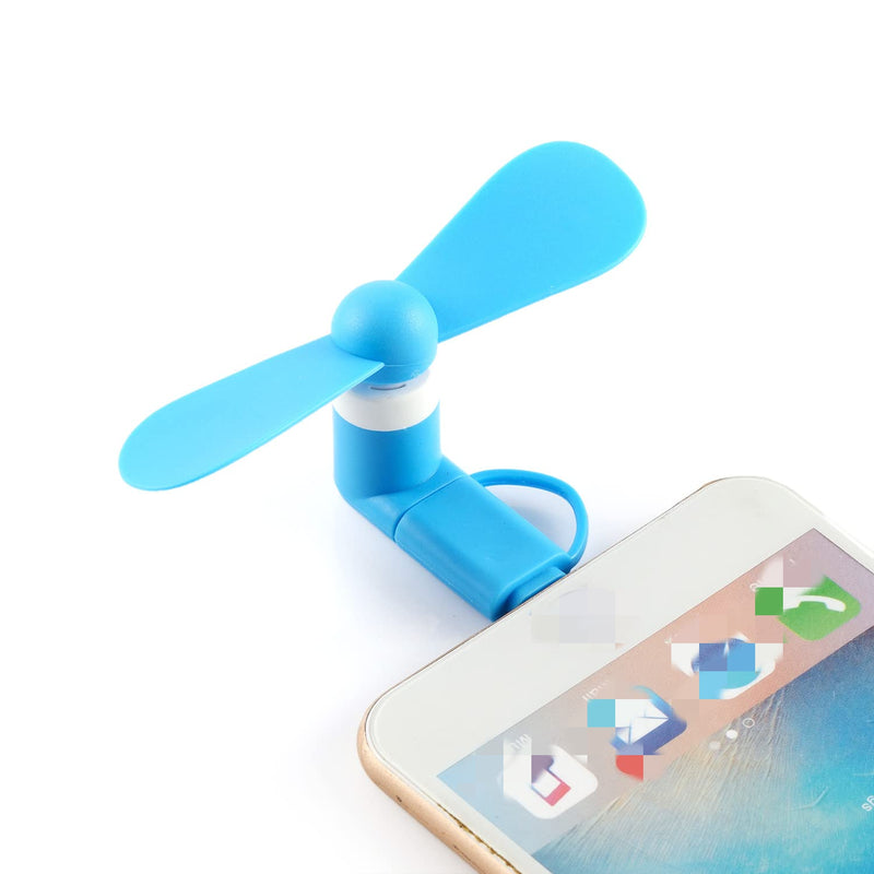 Mini Cell Phone Fan - Colorful and Powerful 2-in-1 Fan Compatible for iPhone, iPad, Android Smartphone,Tablet - Cell Phone Summer Accessories - (6-Pack)