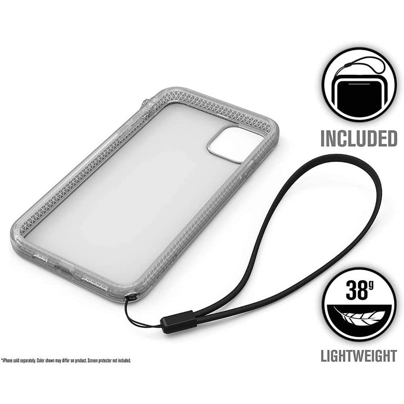 Catalyst - iPhone 11 Pro Case with Clear Back Case, 2M Drop Resistant, Shock Absorption System, Rotary Switch Switch, Wireless Charging, Lanyard- Clear piccola bright