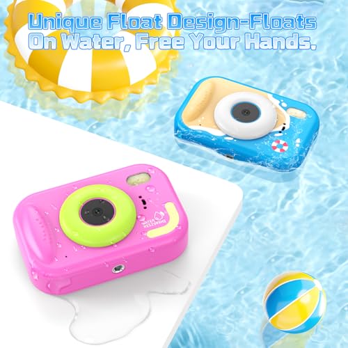 Kids Waterproof Camera, IP67 Underwater Digital Camera, 1080P 48MP, 32GB Blue