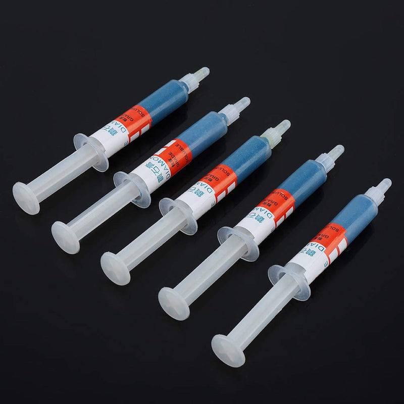 Akozon Diamond Grinding Paste 5 Pieces/Set Diamond Lapping Paste Polishing Paste Diamond Grinding Lapping Compound Compound Syringes (W5#2000)