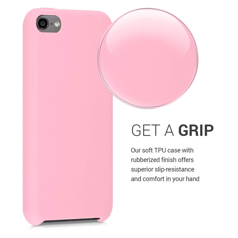kwmobile TPU Silicone Case Compatible with Apple iPod Touch 6G / 7G (6th and 7th Generation) - Case Soft Flexible Protective Cover - Light Pink