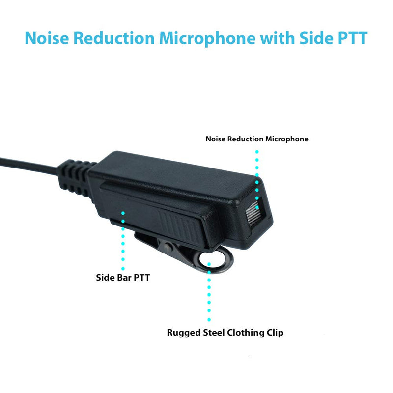 Earpiece Headset with MIC PTT 1 PIN 2.5MM for Motorola Talkabout Walkie Talkie 2 Way Radio MR350R MD200TPR MH230R MS350R MT350R MG160A MH230TPR with Covert Acoustic Tube