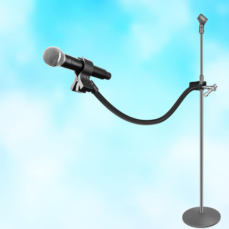 Gooseneck Microphone Stand,19.69" Flexible Adjustable Arm Super Crab Clamp Mic Clip 3/8"-16 to 5/8"-27 Adapter Mount,Compatible with Shure/Fifine / AT2020 / Pyle/Blue Snowball/Razer Gooseneck Microphone Stand
