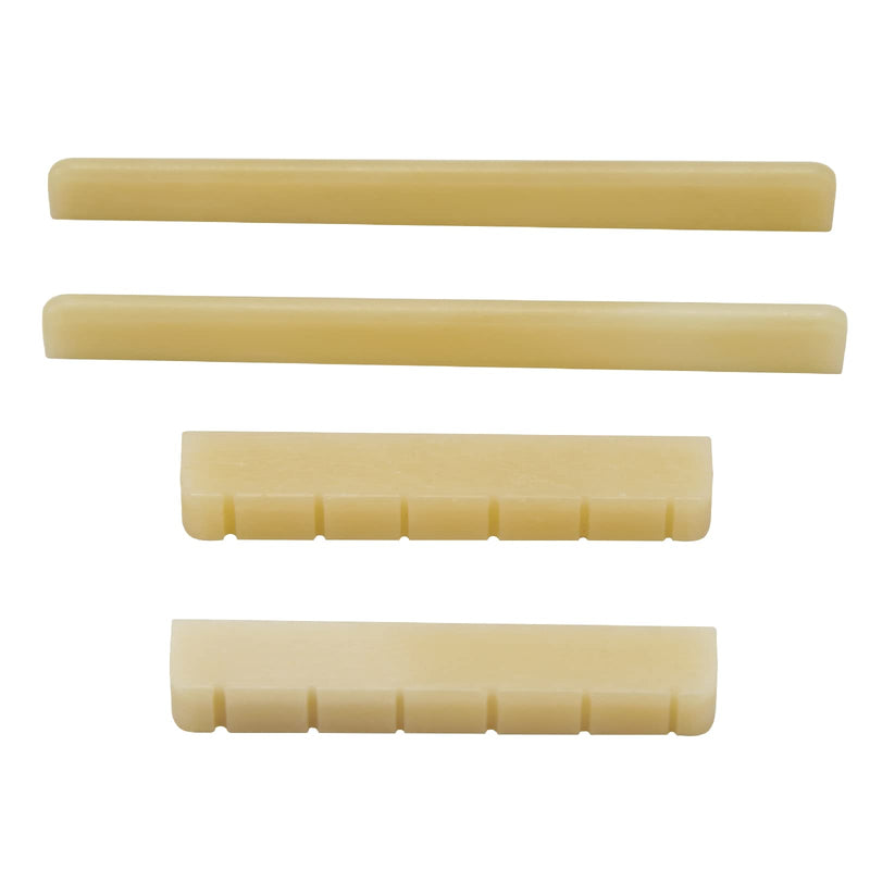 [AUSTRALIA] - Miwayer Classical Guitar Bridge Unbleached Bone 6 Strings Saddle and Nut Made of Real Natural Bone (Classical Bridges 2 pair) Classical Bridges 2 pair 