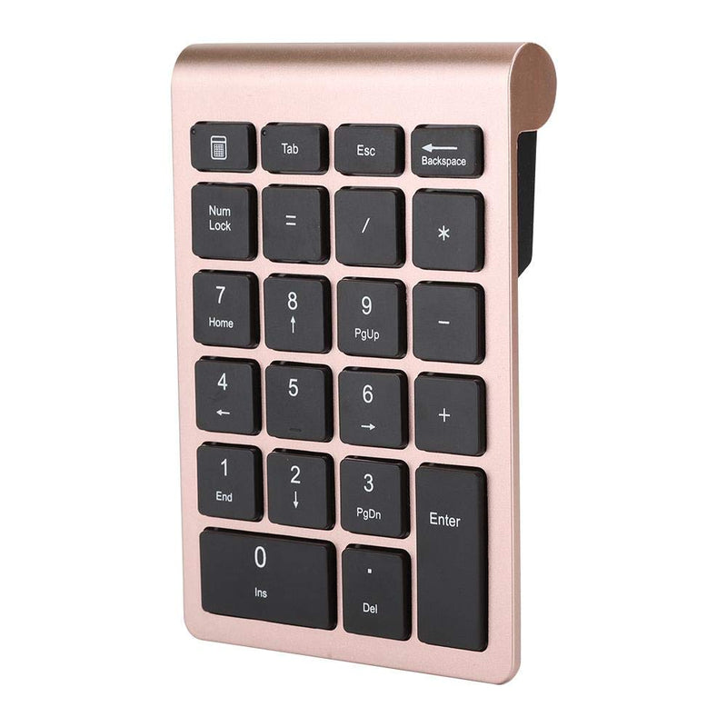 V BESTLIFE Numeric Keypad, 22 Keys 2.4G Wireless Mini USB Ergonomic Keyboard with Receiver (Rose Gold)