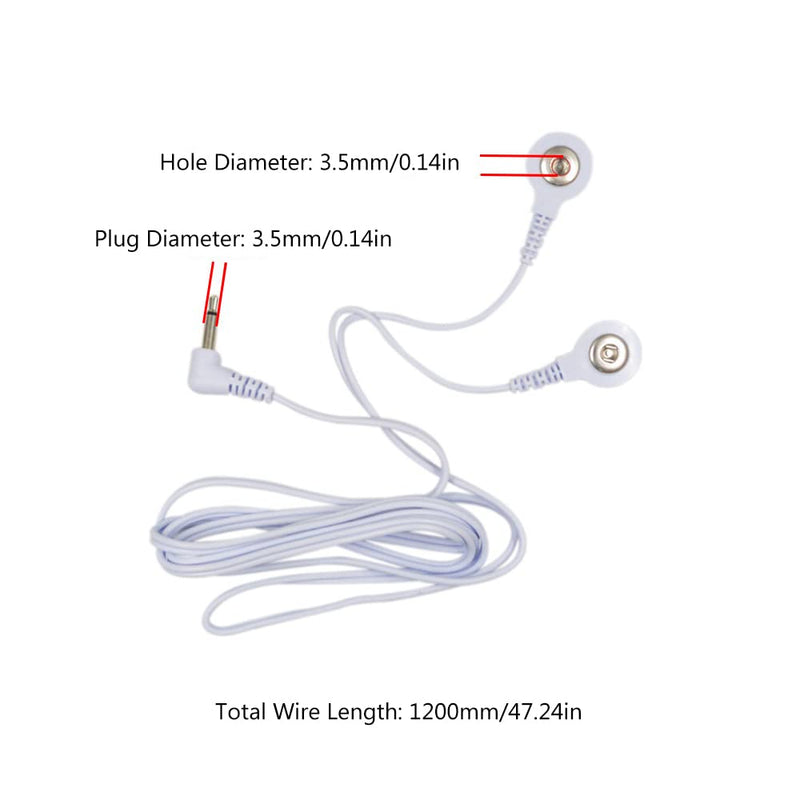 TENS Wire Cable Electrode Cable Cable for TENS Machines 2.5mm Male to 3.5mm Snap Lock 4 Pack