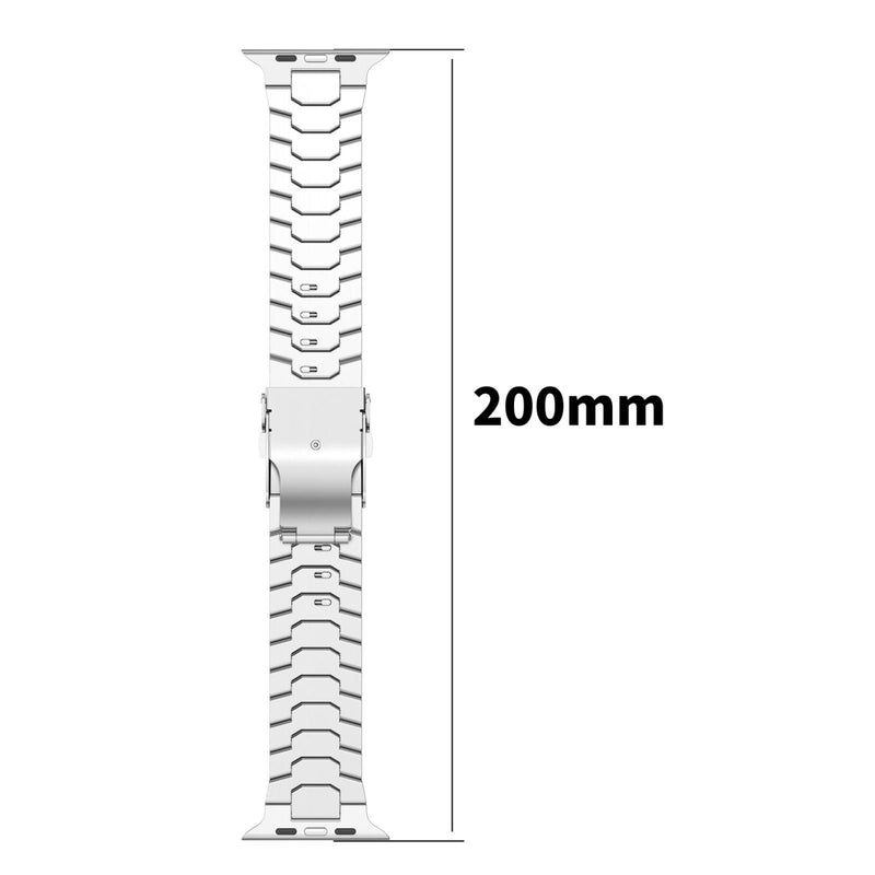 Stainless Steel Watch Band for Apple Watch Ultra, 49mm, 46mm, 45mm, 44mm, 42mm, Black, with Tool-Free Link Removal and Safety Clasp