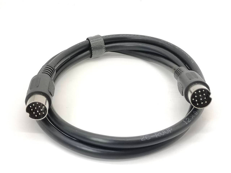 Straight 13-Pin MIDI Cable DIN Extended Cable 1 Meter for Car Cameras (Male to Male) Male to Male