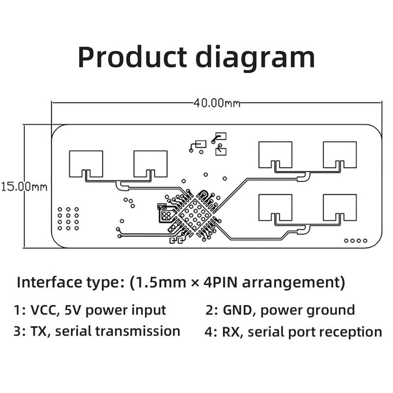JMT HLK-LD2450 24GHz Trajectory Sensor, ISM Smart Home, Human Motion Tracking, Ra·DAR Induction Module, Distance Angle, Speed Measurement (Pack of 5) 5Pcs