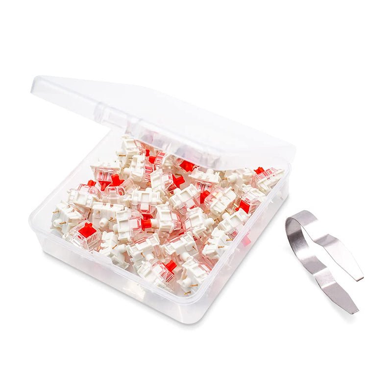Pack 32 OUTEMU Red Switches 3 Pin Key Switch - Gateron& Cherry MX Equivalent DIY Replaceable Switches for Mechanical Keyboard (Red)