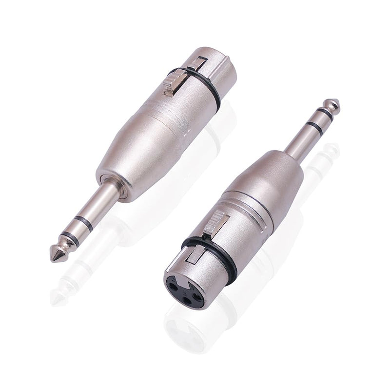 XLR to 1/4 Adapter XLR Female to 1/4 XLR Adapter 6 Pack Zinc Alloy Stereo Mixer Microphone Audio Adapter Connector 6.35mm Female XLR to 1/4 and Male to XLR Female Adapter