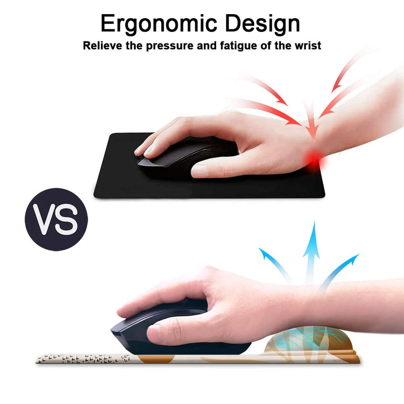 Mouse Pad with Wrist Support, Non Slip Mousepad Wrist Rest for Office, Computer, Laptop & Mac- Durable & Comfortable & Lightweight Ergonomic Support Mouse Mat Abstract Plants Abstract Art 4