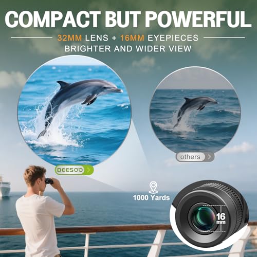 25x32 Compact High Power Binoculars for Adults Bird Watching